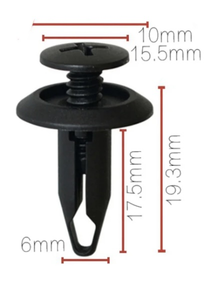 Клипса пластиковая для Chrysler, Ford, GM ОЕМ: RYQ500070, 15773445, 20452072, 20664092, N804570S, 4638136, N804570-S. (уплотнитель, панели).