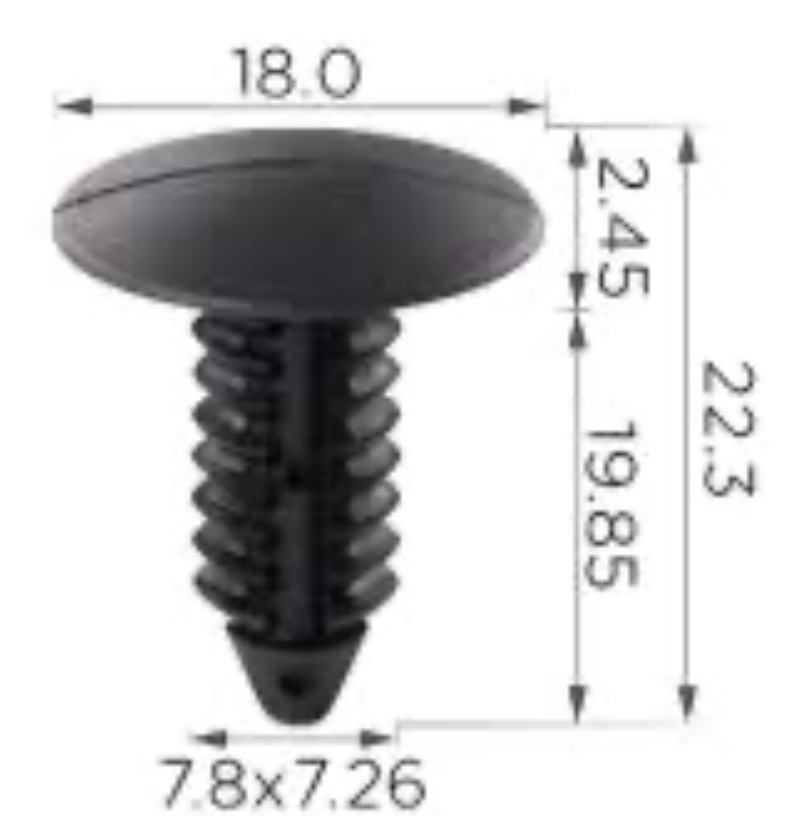 Клипса пластиковая для Chrysler, Dodge, Ford, GM, Opel ОЕМ: 6030441, 388577S, W705589S300, 01605396, 15958694, 1314934. (брызговики, защита, защита днища, внутренняя отделка).